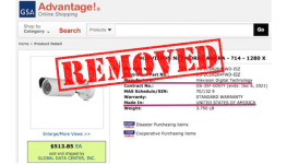 حذف محصولات هایک ویژن از وب سایت تامین پروژه های دولتی آمریکا GSA
